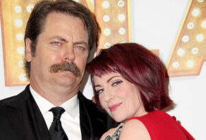 Nick Offerman with his wife Megan Mullally 