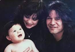 Caption: Eddie Van Halen with his family 