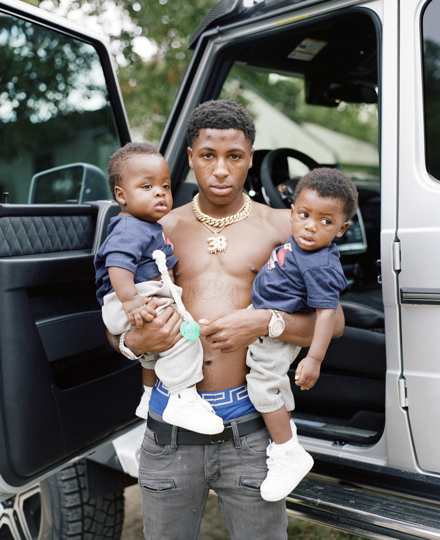 NBA Youngboy with his children