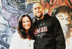 Caption: Affion Crockett with his mother
