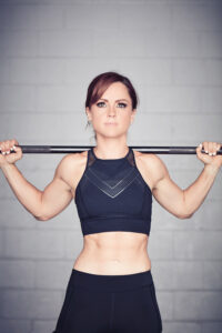 Caption: Kate Beirness in gym