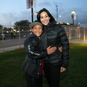 Caption: Angela Nazario with her son