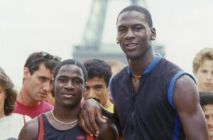 Caption: Basketball player Larry Jordan with his brother