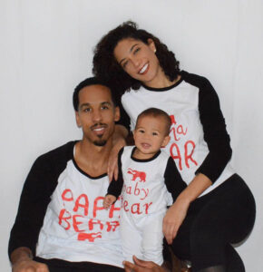Caption: Shaun Livingston and Joanna Williams and their child