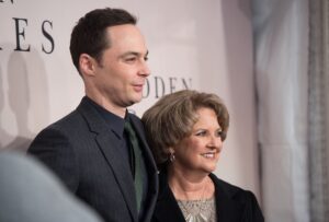 Caption: Jim Parsons with his mom