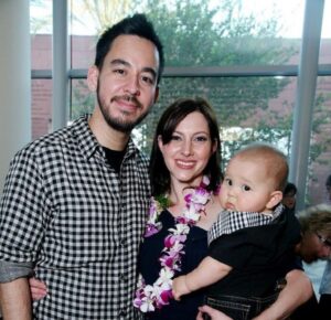 Caption: Youtuber Mike Shinoda with his family