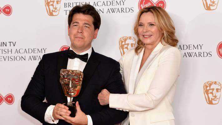 Michael McIntyre, with his wife